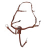 Collier de chasse martingale Acavallo en cuir 5 points - Cognac