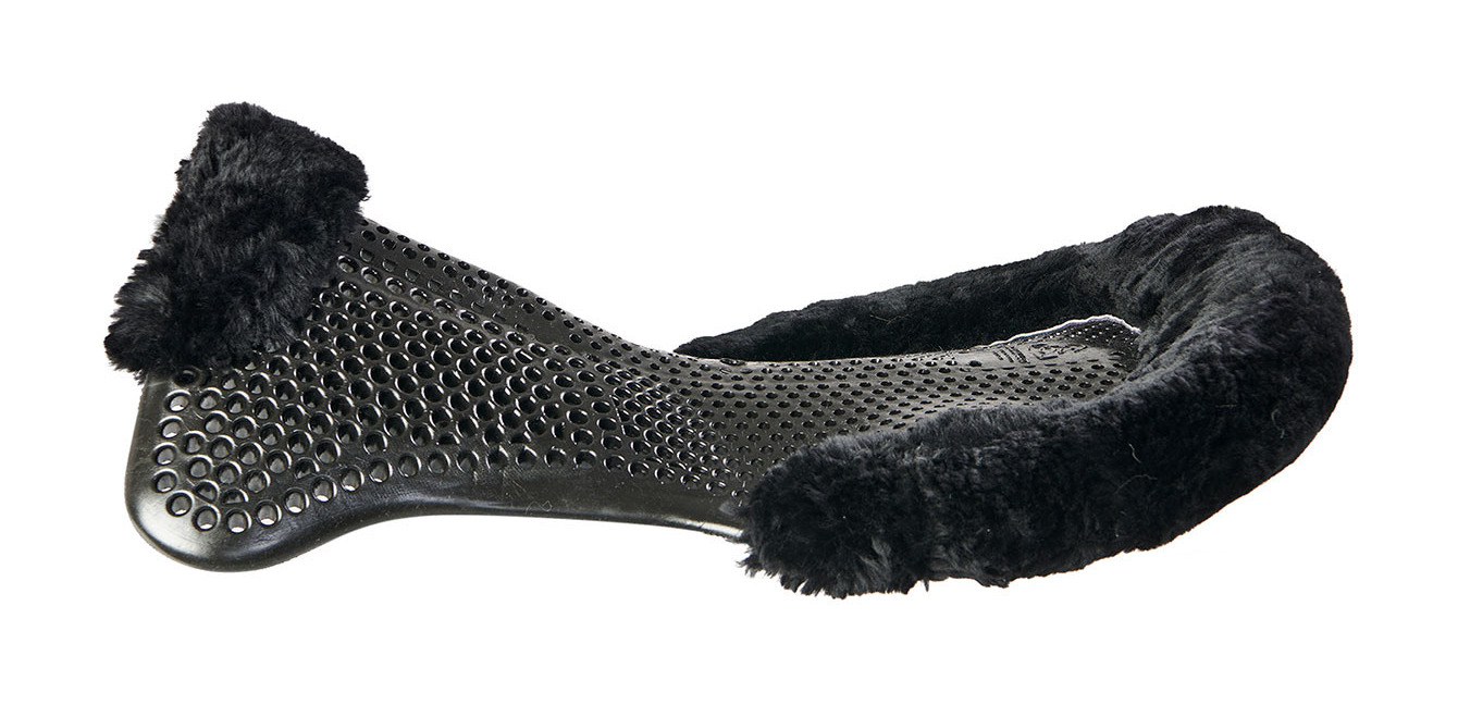 Acavallo schokdemper met schapenvacht en verhoger vooraan Natuurlijk Bruin