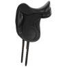 Selle de dressage à quartier unique en cuir Lusiana Equestro - Noir