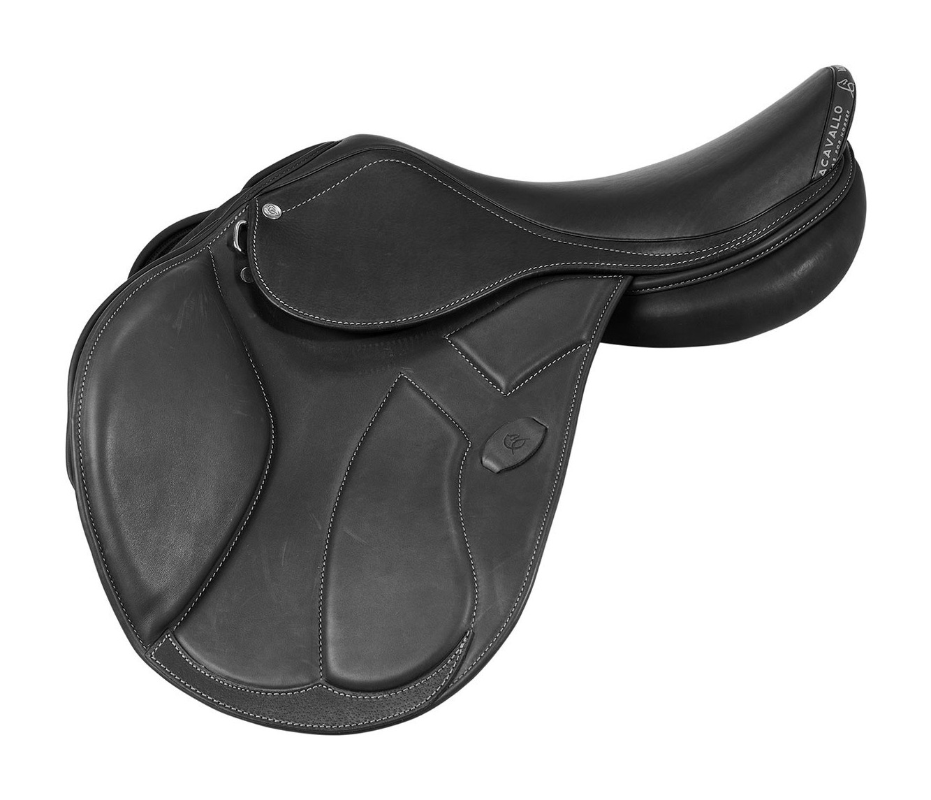 Selle obstacle Modigliani avec panneaux en latex Acavallo Marron foncé