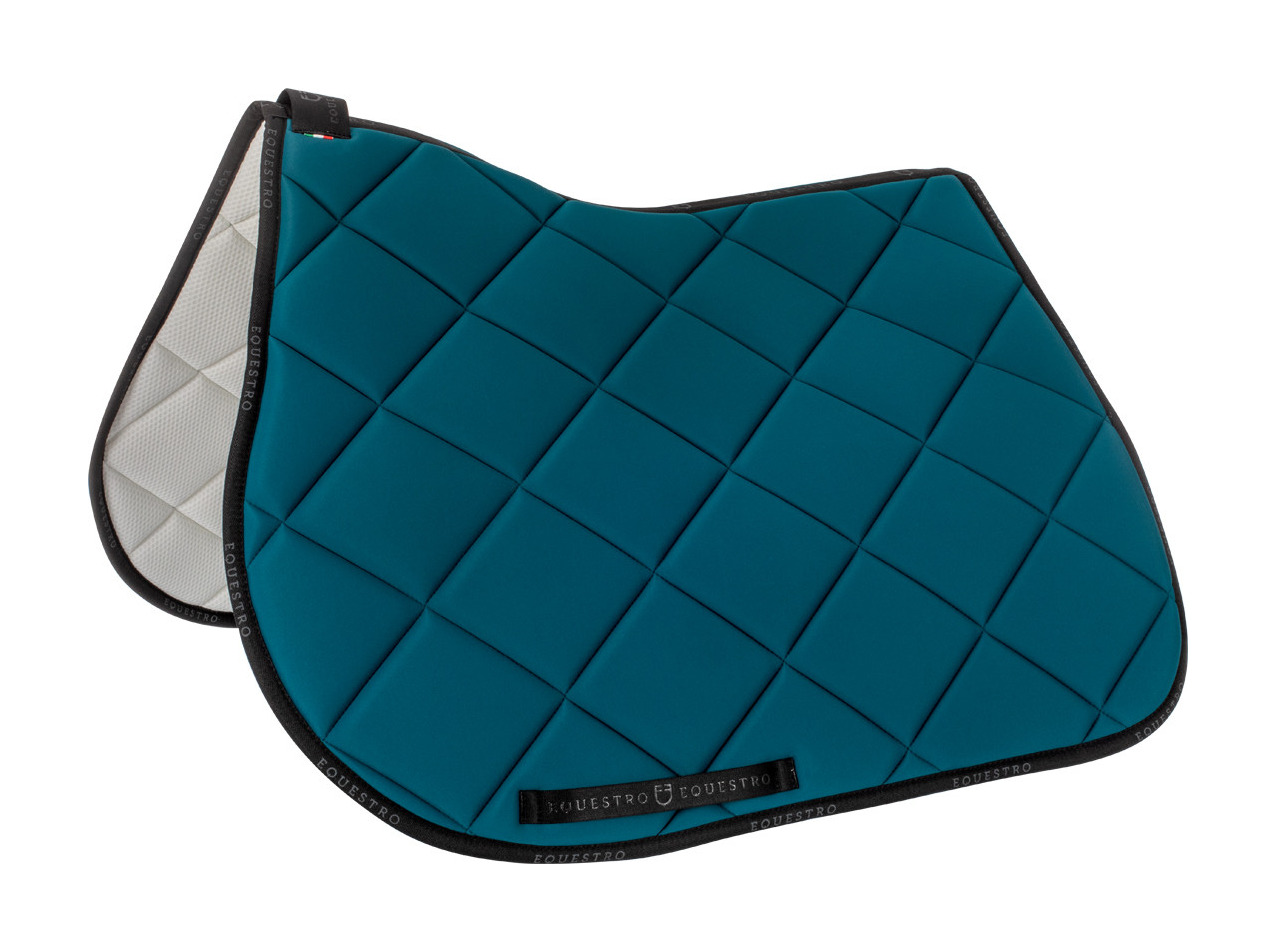 Zadeldekje springen in ademende technische stof GP Equestro Petrol / zwart Blauw