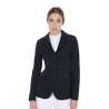 Veste de concours femme en tissu technique stretch Equestro - Noir