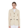 Veste de concours perforée femme 3 boutons Equestro - Beige