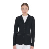 Veste de concours perforée femme 4 boutons Equestro - Noir