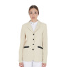 Veste de concours perforée femme 4 boutons Equestro - Beige