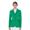 Veste de concours perforée femme 3 boutons Equestro - Vert outremer