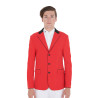 Veste de concours homme 3 boutons Elegance Equestro - Rouge / noir