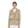 Veste de concours femme en tissu technique stretch Equestro - Beige