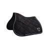 Tapis de selle obstacle en coton avec galons et logo Diamond Equestro - Noir