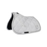 Tapis de selle obstacle en coton avec galons et logo Diamond Equestro - Blanc