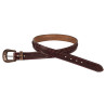 Ceinture Western Gravée avec Boucle en Cuivre et Zinc Pool's - Marron foncé
