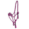 Gevlochten Nylon Halster Pool's - Zwart / roze