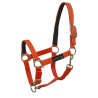 Nylon halster met lederen versteviging Umbria Equitazione - Oranje