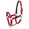 Nylon halster met lederen versteviging Umbria Equitazione - Rood
