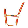 Nylon halster met lederen versteviging Umbria Equitazione - Rood / geel