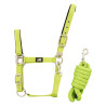 Nylon halster met leren versterking en gevlochten Supreme halstertouw - Citroen