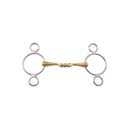 Mors Pessoa 3 Ringen met Dubbele Scharnier 16 mm Umbria Equitazione