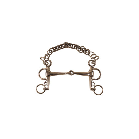 Mors Pelham Plein en Roestvrij Staal met Korte Scharen Umbria Equitazione