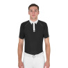 Polo de concours Homme Manches Courtes avec Boutons Equestro - Noir