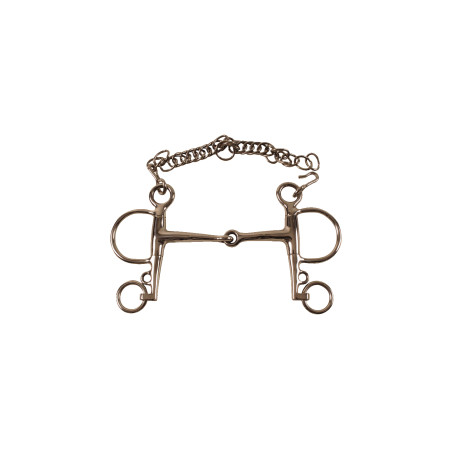 Mors Pelham plein in roestvrij staal met korte scharen Umbria Equitazione