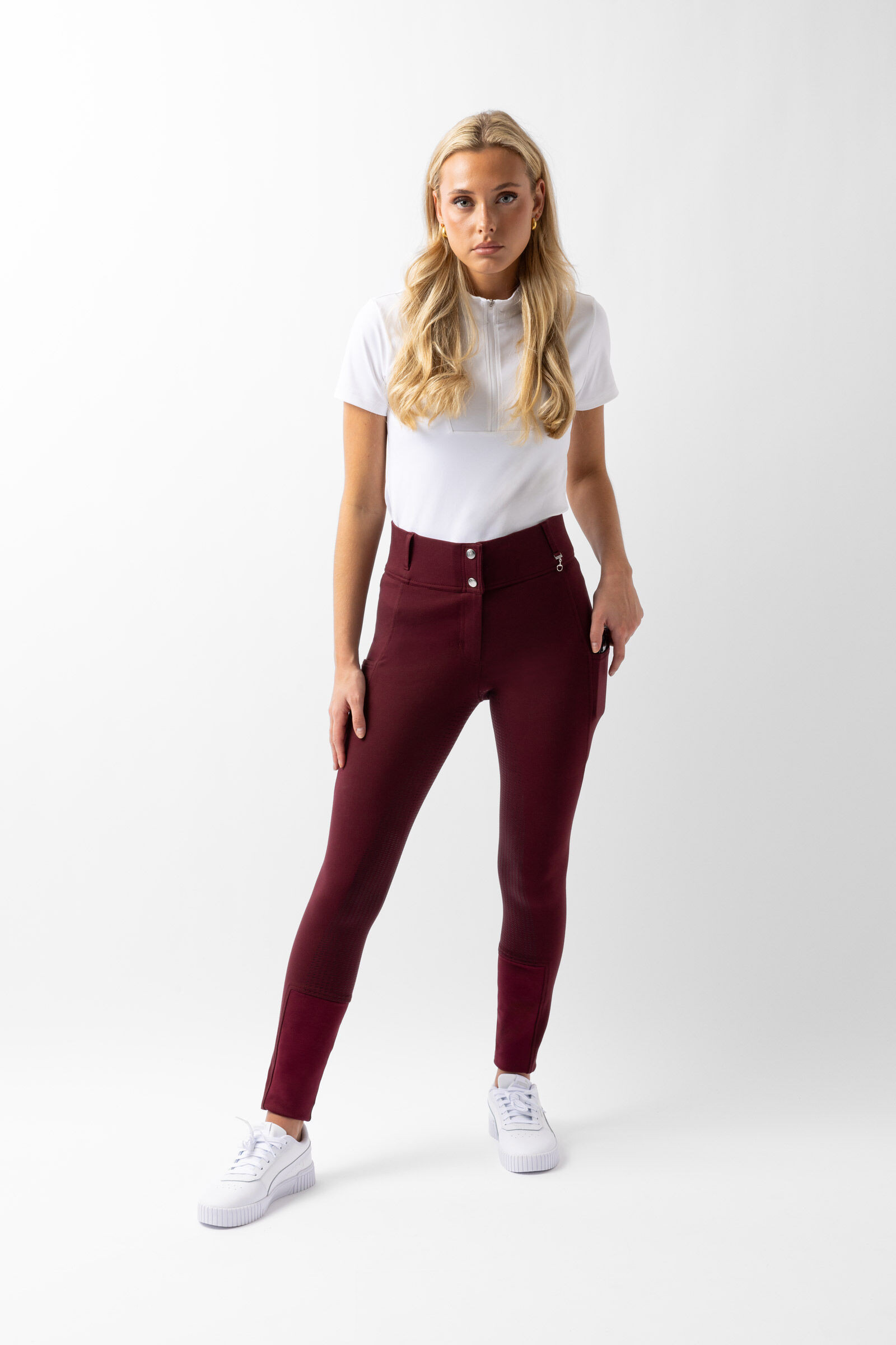 Broek met volledige grip voor alle seizoenen Horze Mira Bordeaux bruin Broek met volledige grip voor alle seizoenen Horze Mira Bordeaux bruin