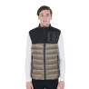 Herenbodywarmer in bimateriaal met siliconen patch Equestro - Zwart / walnoot