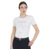 Slim fit dames-T-shirt springen met strass Equestro - Wit