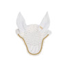Bonnet anti-mouches poney Derby coton - Blanc / or / blanc