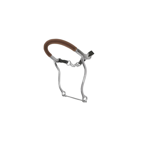 Hackamore van roestvrij staal met rubber beklede ketting Umbria Equitazione