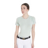 T-shirt technique d'entrainement femme coupe slim Equestro - Vert clair