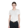 T-shirt technique d'entrainement femme coupe slim Equestro - Blanc