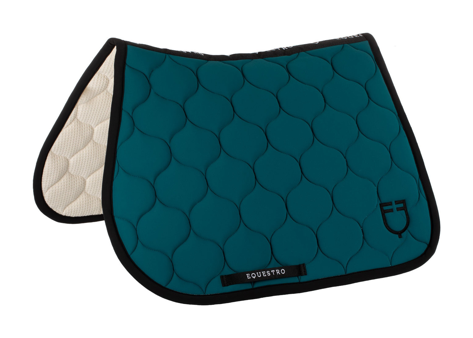 Tapis de saut en tissu technique matelassé Equestro Beige