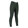 Pantalon HKM Ari taille moyenne fond 1/1 en silicone - Vert olive