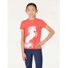 T-shirt Dublin enfant Tilly - Cheval arc-en-ciel corail