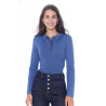 Polo Harcour Popi manches longues femme - Steel Blue