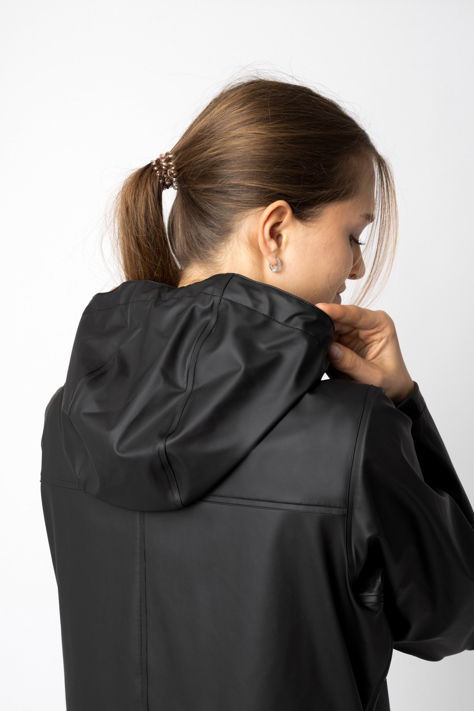 PU Regenjas Billie dames Horze Zwart PU Regenjas Billie dames Horze Zwart