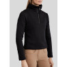 Sweatshirt Montar MoElla kwart rits dames - Zwart