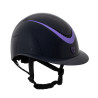 Casque sangle en similicuir poli homologué EN 1384-2023 Equestro - Marine / violet