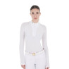 Polo wedstrijd slim fit dames met mesh inzetstukken Equestro - Wit