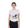 T-shirt en coton Equestro femme Horse Lover - Blanc