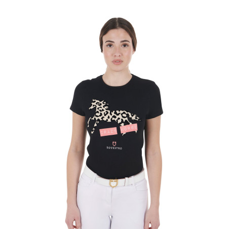 Dames katoenen T-shirt Crazy Horse Equestro