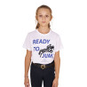 T-shirt Equestro en coton fille Ready To Jump - Blanc
