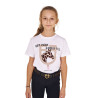 T-shirt Equestro in katoen meisje Ride More Worry Less - Wit