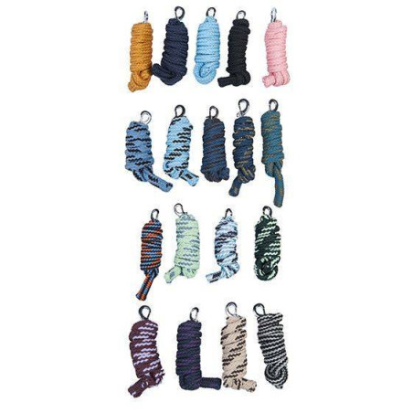 Dubbele gevlochten longeerlijn met musketon HKM