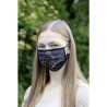 HKM bedrukte stoffen maskers - antraciet / roestbruin