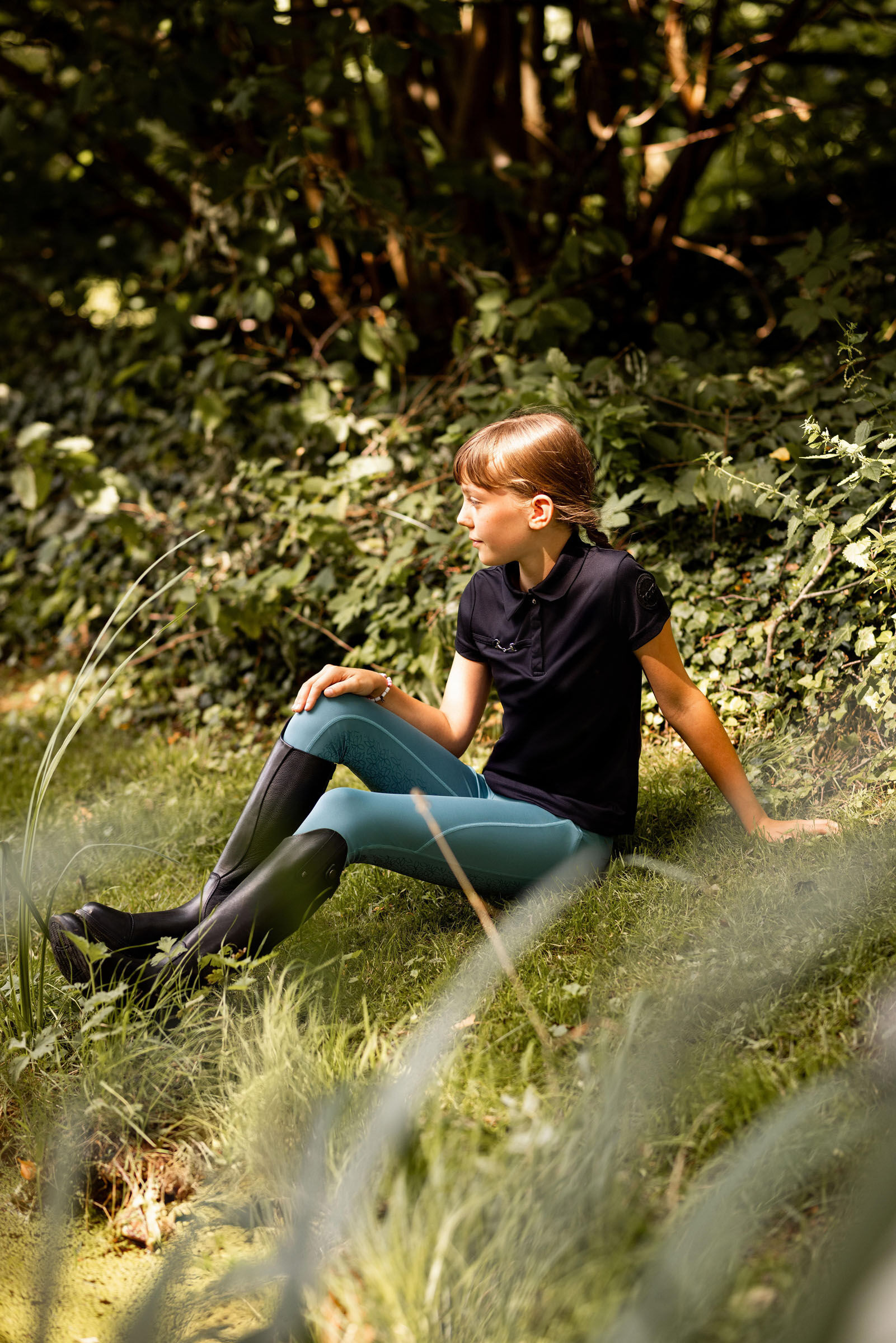 Polo fonctionnel à manches courtes Denise enfant Horze Rose