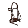 Bridon Dy'on collection dressage cuir plat Muserolle Combinée Moyenne avec Pull-Back - Marron