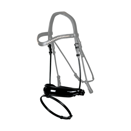 Neusriem Dy'on dressuur rond leer Gecombineerd Breed Sluiting Pull Back Gelakt