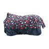 HKM Norwich highneck deken 600D 300g - Marineblauw met sterpatroon