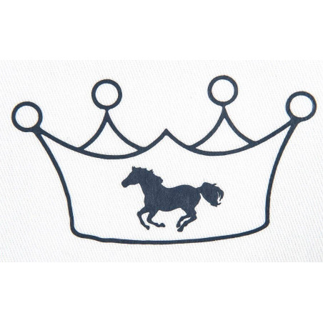 Strijkembleem kroon en paard HKM